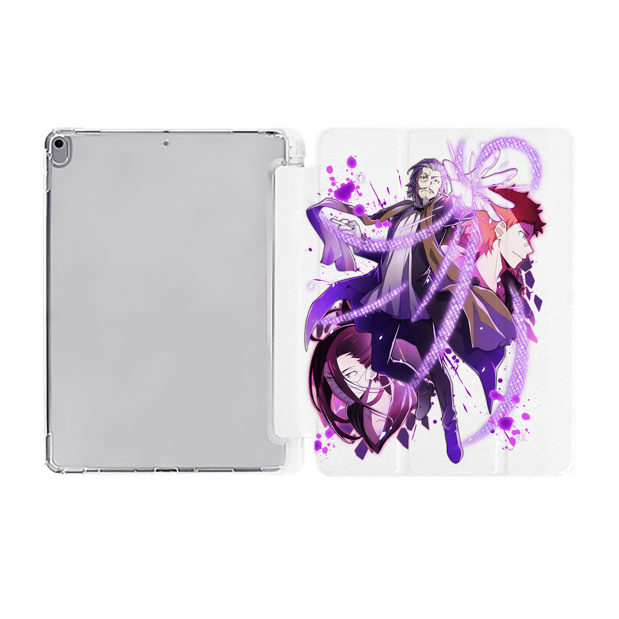 （画像用） 文豪ストレイドッグス Bungo Stray Dogs IPad ケース ペン収納付き 三つ折りスタンド PUレザー×シリコン 対応機種9.5/10.5/10.9インチ